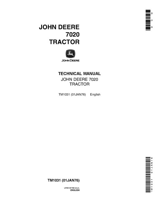 John Deere 7020 Tractors Technical Manual (TM1031) John Deere 7020 Tractors Technical Manual (TM1031)