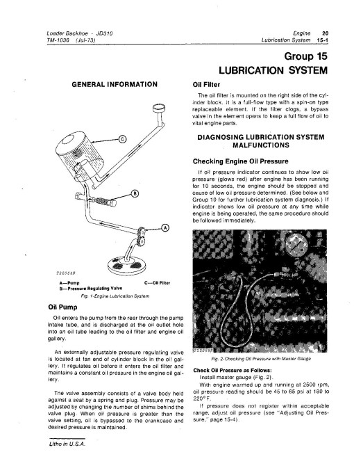 John Deere 310 and JD310 Backhoe Loaders Technical Manual (TM1036)