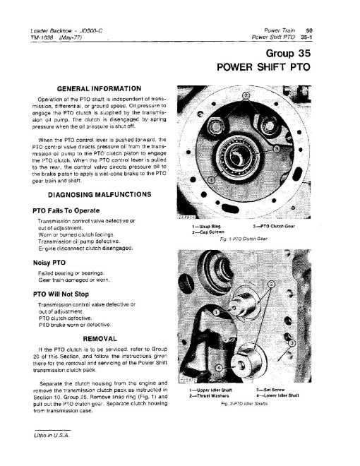 John Deere 500C Backhoe Loaders Technical Manual (TM1038) John Deere 500C Backhoe Loaders Technical Manual (TM1038)