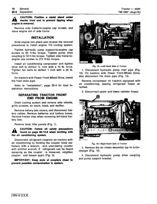 John Deere 4430 Row-Crop Tractors Technical Manual (tm1057) John Deere 4430 Row-Crop Tractors Technical Manual (tm1057)