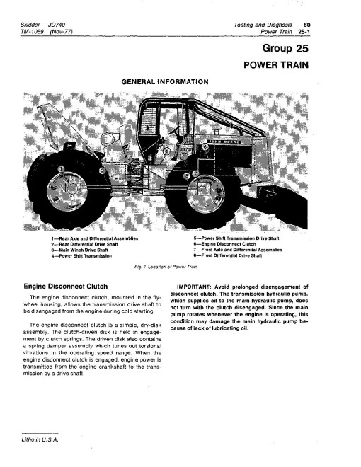 John Deere 740 Skidders Technical Manual (TM1059) John Deere 740 Skidders Technical Manual (TM1059)