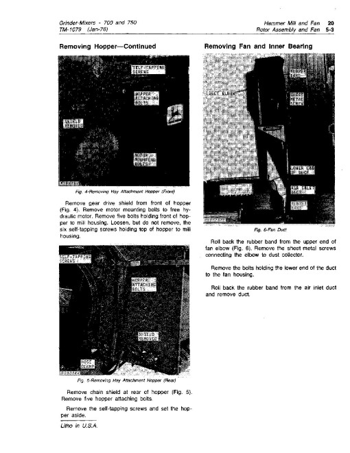 John Deere 700 and 750 Grinder-Mixers Technical Manual (TM1079) John Deere 700 and 750 Grinder-Mixers Technical Manual (TM1079)