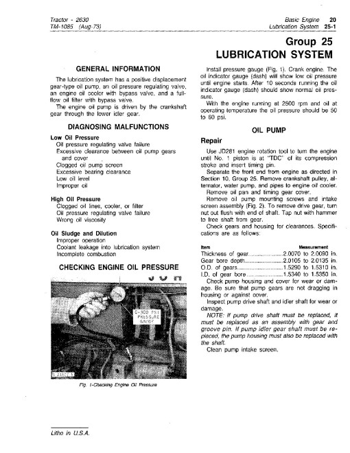 John Deere 2630 Utility Tractors Technical Manual (TM1085) John Deere 2630 Utility Tractors Technical Manual (TM1085)