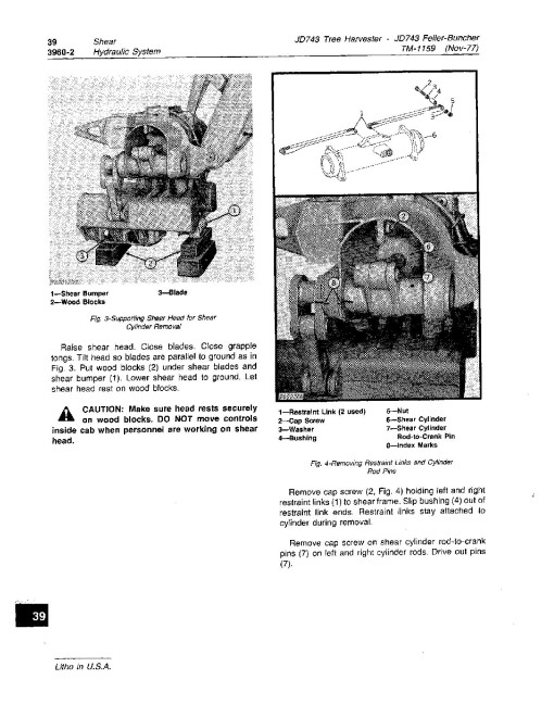 John Deere JD743 Wheeled Feller Bunchers and JD743 Harvesters Technical Manual (TM1159)