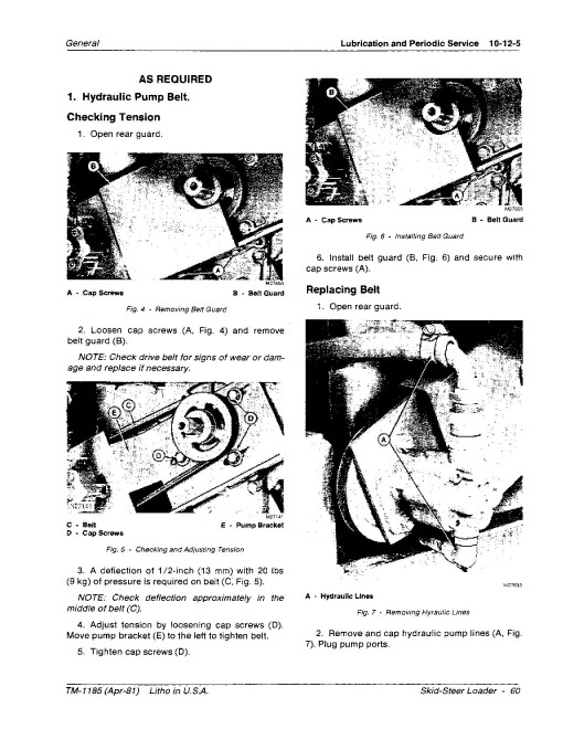 John Deere 60 Skid Steer Loaders Technical Manual (TM1185)
