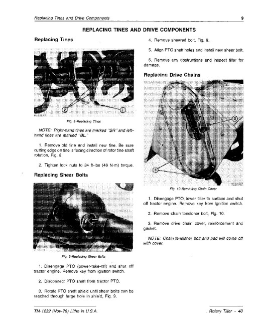John Deere 40 Rotary Tillers Technical Manual (TM1232) John Deere 40 Rotary Tillers Technical Manual (TM1232)