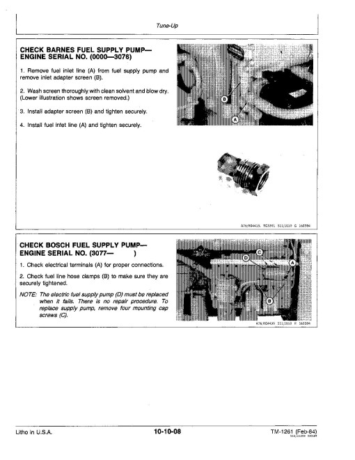 John Deere 8955AF and 8955TF 700 Series OEM Diesel Engines Technical Manual (TM1261) John Deere 8955AF and 8955TF 700 Series OEM Diesel Engines Technical Manual (TM1261)