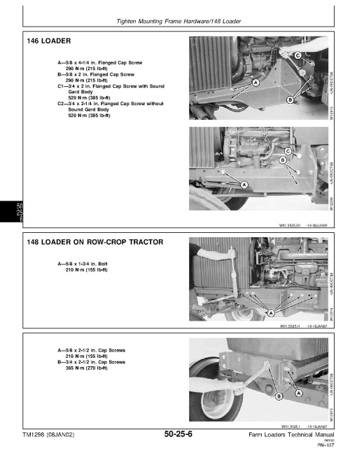 John Deere 100, 110, 146, 148, 158, 175, 245, 260, 265, 280, 75 and 80 Farm Loaders Technical Manual (TM1298) John Deere 100, 110, 146, 148, 158, 175, 245, 260, 265, 280, 75 and 80 Farm Loaders Technical Manual (TM1298)