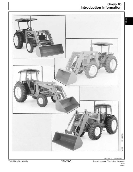 John Deere 100, 110, 146, 148, 158, 175, 245, 260, 265, 280, 75 and 80 Farm Loaders Technical Manual (TM1298) John Deere 100, 110, 146, 148, 158, 175, 245, 260, 265, 280, 75 and 80 Farm Loaders Technical Manual (TM1298)