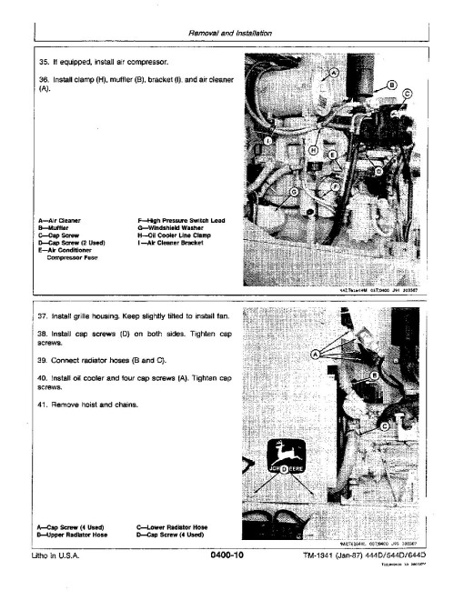 John Deere 444D, 544D and 644D Wheel Loaders Repair Manual (TM1341RE) John Deere 444D, 544D and 644D Wheel Loaders Repair Manual (TM1341RE)