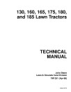 John Deere 130, 160, 165, 175, 180 and 185 Riding Lawn Tractors Technical Manual (tm1351)