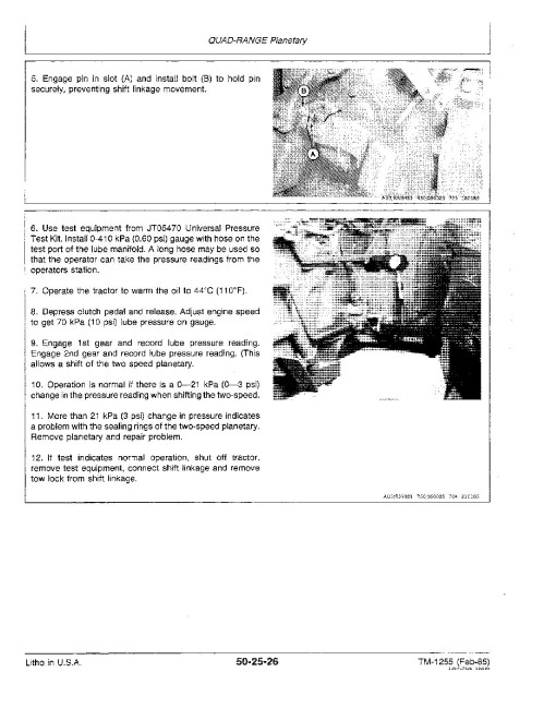 John Deere 8450 and 8650 4WD Articulated Tractors Repair Manual (tm1355) John Deere 8450 and 8650 4WD Articulated Tractors Repair Manual (tm1355)