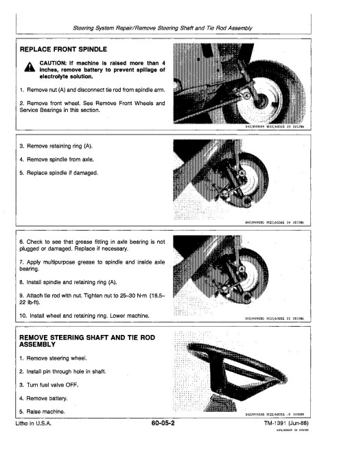John Deere RX63, RX73, RX75, RX95, SX75 and SX95 Riding Mowers Technical Manual (tm1391) John Deere RX63, RX73, RX75, RX95, SX75 and SX95 Riding Mowers Technical Manual (tm1391)