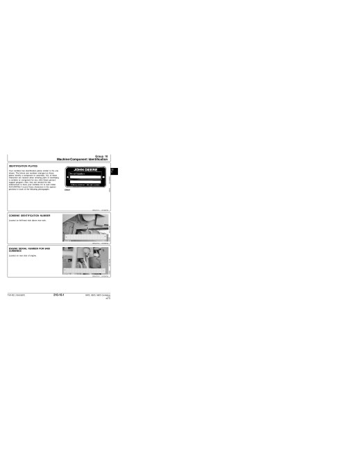 John Deere 9400, 9500, 9501, 9600, SideHill 9500 and 9600 Combines Diagnostic Manual and Supplement (TM1402) John Deere 9400, 9500, 9501, 9600, SideHill 9500 and 9600 Combines Diagnostic Manual and Supplement (TM1402)