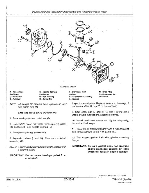 John Deere 110G, 210G, 240G, 260G Cutter Trimmers, 5E Blowers and 113 Hedge Clippers Technical Manual (TM1430) John Deere 110G, 210G, 240G, 260G Cutter Trimmers, 5E Blowers and 113 Hedge Clippers Technical Manual (TM1430)