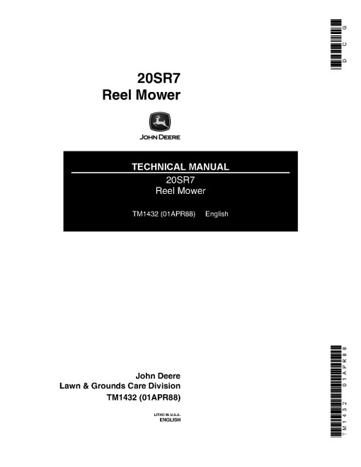 John Deere 20SR7 (SN: 010001-) Reel Mowers Technical Manual (TM1432) John Deere 20SR7 (SN: 010001-) Reel Mowers Technical Manual (TM1432)