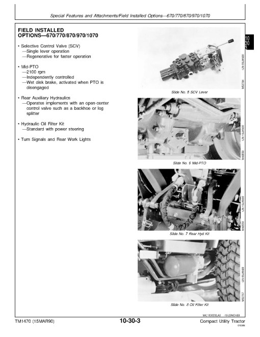 John Deere 1070, 670, 770, 790, 870 and 970 Compact Utility Tractors Technical Manual (tm1470) John Deere 1070, 670, 770, 790, 870 and 970 Compact Utility Tractors Technical Manual (tm1470)