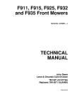 John Deere F911, F915, F925, F932 and F935 Front Mowers Technical Manual (TM1487)