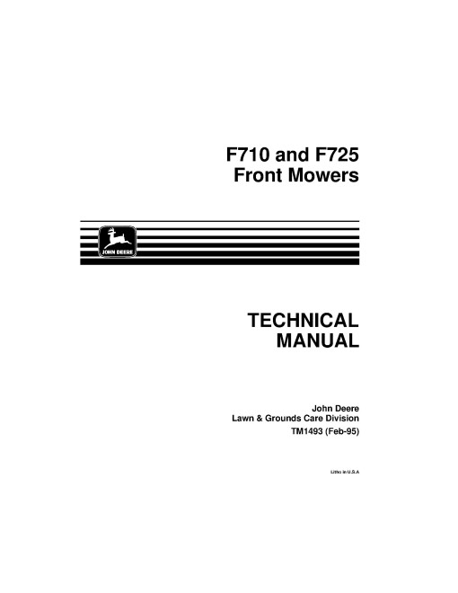 John Deere F710 and F725 Front Mowers Technical Manual (TM1493) John Deere F710 and F725 Front Mowers Technical Manual (TM1493)