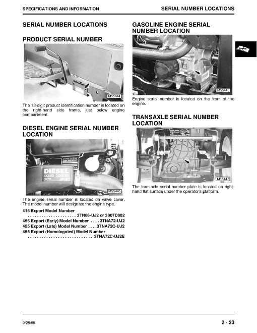 John Deere 425, 445 and 455 Lawn and Garden Tractors Technical Manual (TM1517) John Deere 425, 445 and 455 Lawn and Garden Tractors Technical Manual (TM1517)