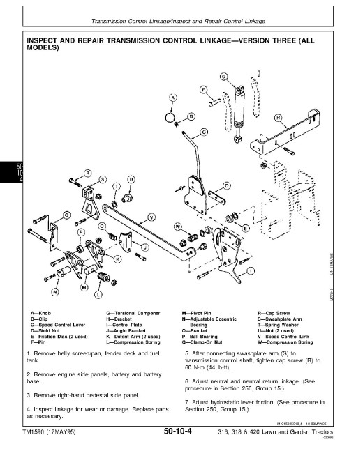 John Deere 316, 318 and 420 Lawn and Garden Tractors Technical Manual (TM1590) John Deere 316, 318 and 420 Lawn and Garden Tractors Technical Manual (TM1590)