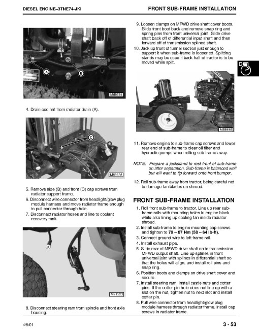 John Deere 4100 Compact Utility Tractors Technical Manual (tm1630) John Deere 4100 Compact Utility Tractors Technical Manual (tm1630)