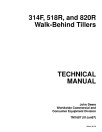 John Deere 314F, 518R and 820R Walk-Behind Tillers Technical Manual (TM1687)