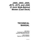 John Deere JA60, JA62, JA65, JE75, JX75 and JX85 21-Inch Walk-Behind Mowers Technical Manual (TM1723)