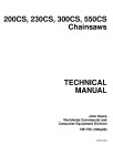 John Deere 200CS, 230CS, 300CS and 550CS Chainsaws Technical Manual (TM1750)