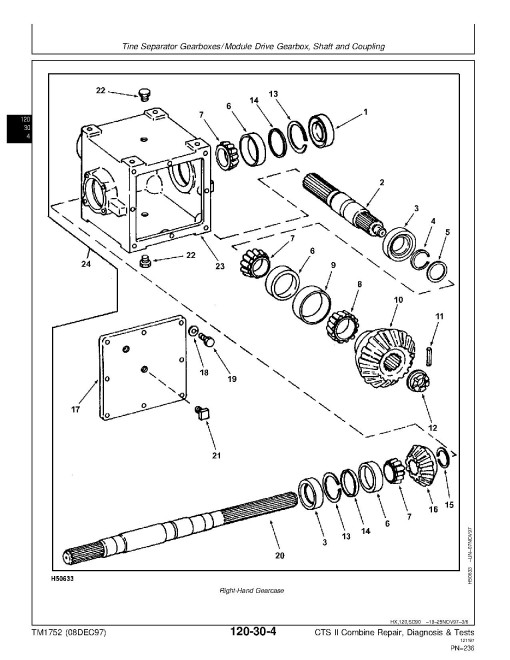 John Deere CTS II (SN: 675000-) Combines Diagnostic and Repair Manual (TM1752)