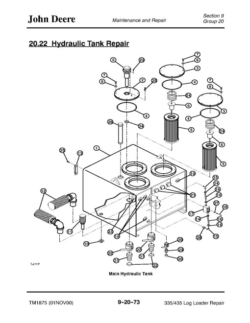 John Deere 335 (SN: 001001-001007) and 435 (SN: 001002-001043) Log Loaders Technical Manual (TM1875) John Deere 335 (SN: 001001-001007) and 435 (SN: 001002-001043) Log Loaders Technical Manual (TM1875)