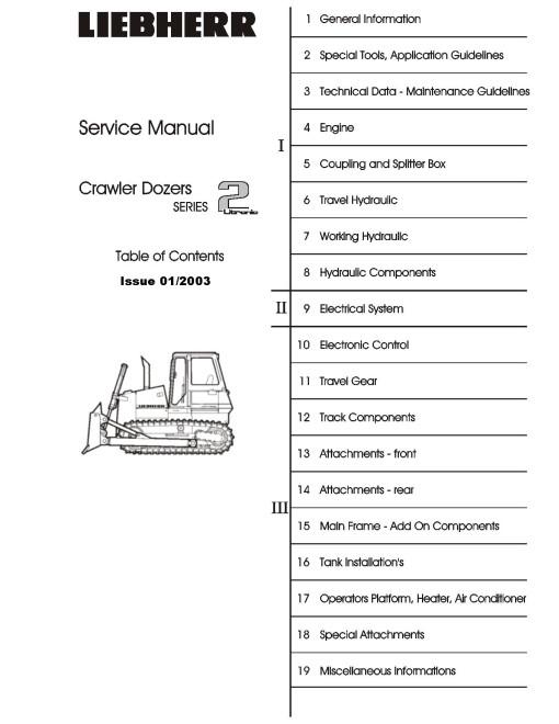 John Deere 1050C, 950C, Liebherr 742 and 752 Crawler Dozers Repair Manual (TM1946) John Deere 1050C, 950C, Liebherr 742 and 752 Crawler Dozers Repair Manual (TM1946)