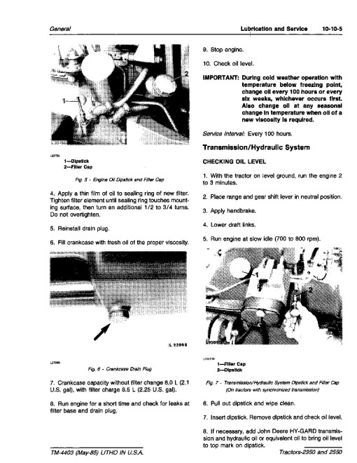 John Deere 2350 and 2550 Utility Tractors Technical Manual (TM4403) John Deere 2350 and 2550 Utility Tractors Technical Manual (TM4403)