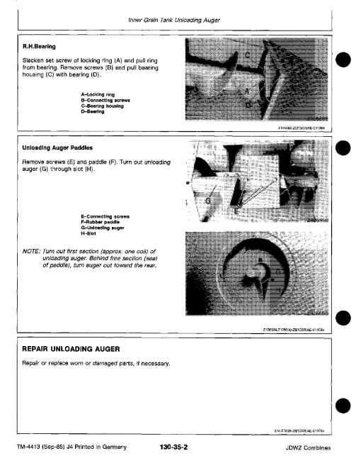 John Deere 1032, 1042, 1052 and 1055 Combines (Europe) Technical Manual (TM4413) John Deere 1032, 1042, 1052 and 1055 Combines (Europe) Technical Manual (TM4413)