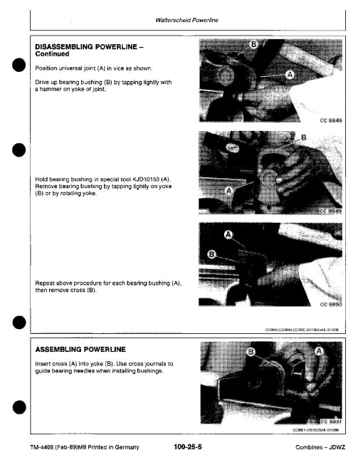 John Deere 483, 583, 683 Corn Heads, 810, 812, 812SH, 814, 814SH, 816, 816SH, 818 and 820 Platforms (Europe) Technical Manual (TM4468) John Deere 483, 583, 683 Corn Heads, 810, 812, 812SH, 814, 814SH, 816, 816SH, 818 and 820 Platforms (Europe) Technical Manual (TM4468)