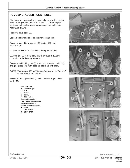 John Deere 814, 816, 818, 820, 822 and 825 Cutting Platforms (Europe) Technical Manual (TM4533) John Deere 814, 816, 818, 820, 822 and 825 Cutting Platforms (Europe) Technical Manual (TM4533)