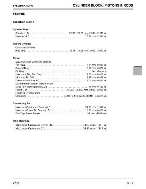 Kawasaki FD440V, FD501V, FD590V and FD620D Engines Component Technical Manual (CTM39)