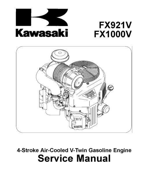 Kawasaki FX1000V and FX921V 4-Stroke Air-Cooled V-Twin Gasoline Engines Service Manual (KW-99924-2082-01)