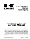 Kawasaki FD671D, FD711D, FD750D and FD791D Gasoline Engines Service Manual (KW-SM-FD671D-FD791D)