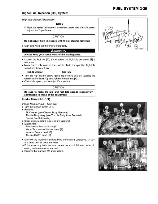 Kawasaki FD671D, FD711D, FD750D and FD791D Gasoline Engines Service Manual (KW-SM-FD671D-FD791D)