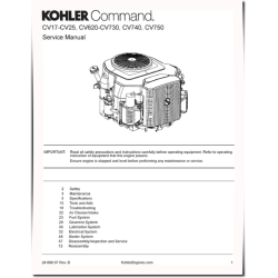 CV17, CV18, CV20, CV22, CV23, CV25, CV620, CV630, CV640, CV670, CV680, CV730, CV740, CV750 Gas. Engine Service Manual