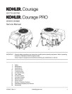 Kohler Courage SV710,SV715,SV720,SV725,SV730,SV735,SV740; Courage Pro SV810,SV820,SV830,SV840 Gasoline Engines Service Manual
