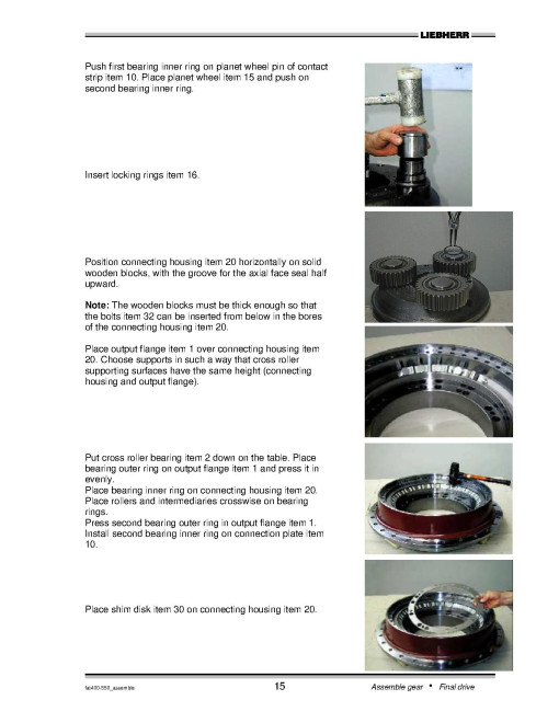 Liebherr FAT400D, FAT450D, FAT500D and FAT550D Final Drive Travel Gear Repair Technical Manual (TM2228)