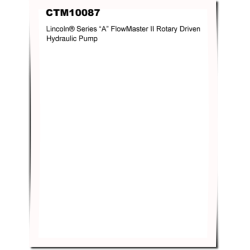 FlowMaster II 85784, rotary driven Hydraulic Pumps Component Technical Manual (CTM10087)