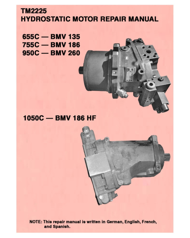 Linde BMV135, BMV186, BMV186 HF and BMV260 Hydrostatic Motors Technical Manual (TM2225)