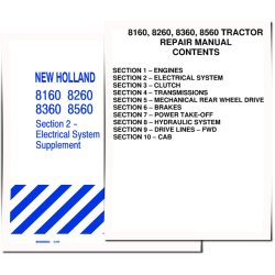 (Ford) 8160, 8260, 8360 and 8560 Tractors set of Service Manuals (40816040)