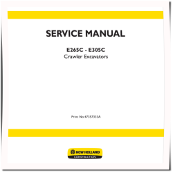 New Holland E265C and E305C Crawler Excavators Service Manual (47357333A)