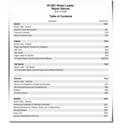 W130C Wheeled Loaders Repair Manual (47417753A)