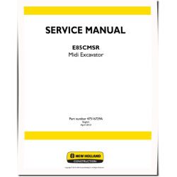 New Holland E85C MSR Crawler Excavators Service Manual (47516729A)
