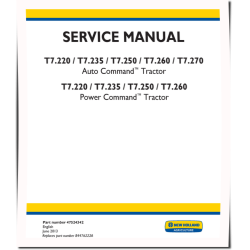 Auto Command / Power Command T7.220, T7.235, T7.250, T7.260, T7.270 Tractors (North America) Service Manual (47524342)